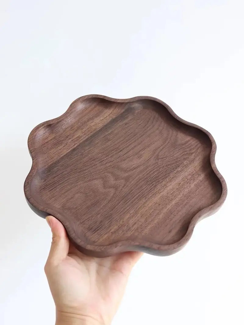 Bandeja de Servir de Madera de Nogal Negro - Diseño Rectangular
