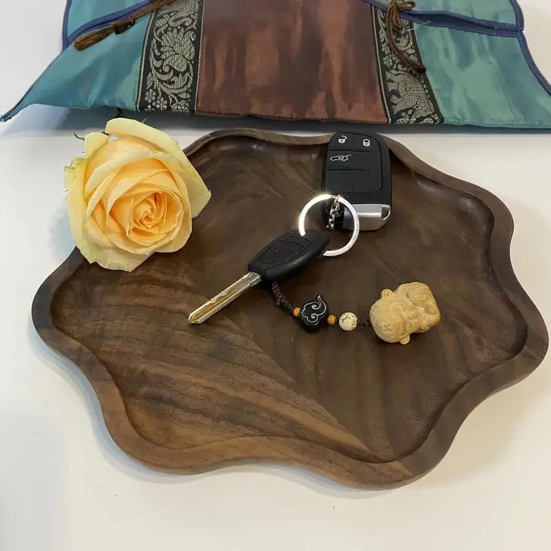 Bandeja de Servir de Madera de Nogal Negro - Diseño Rectangular